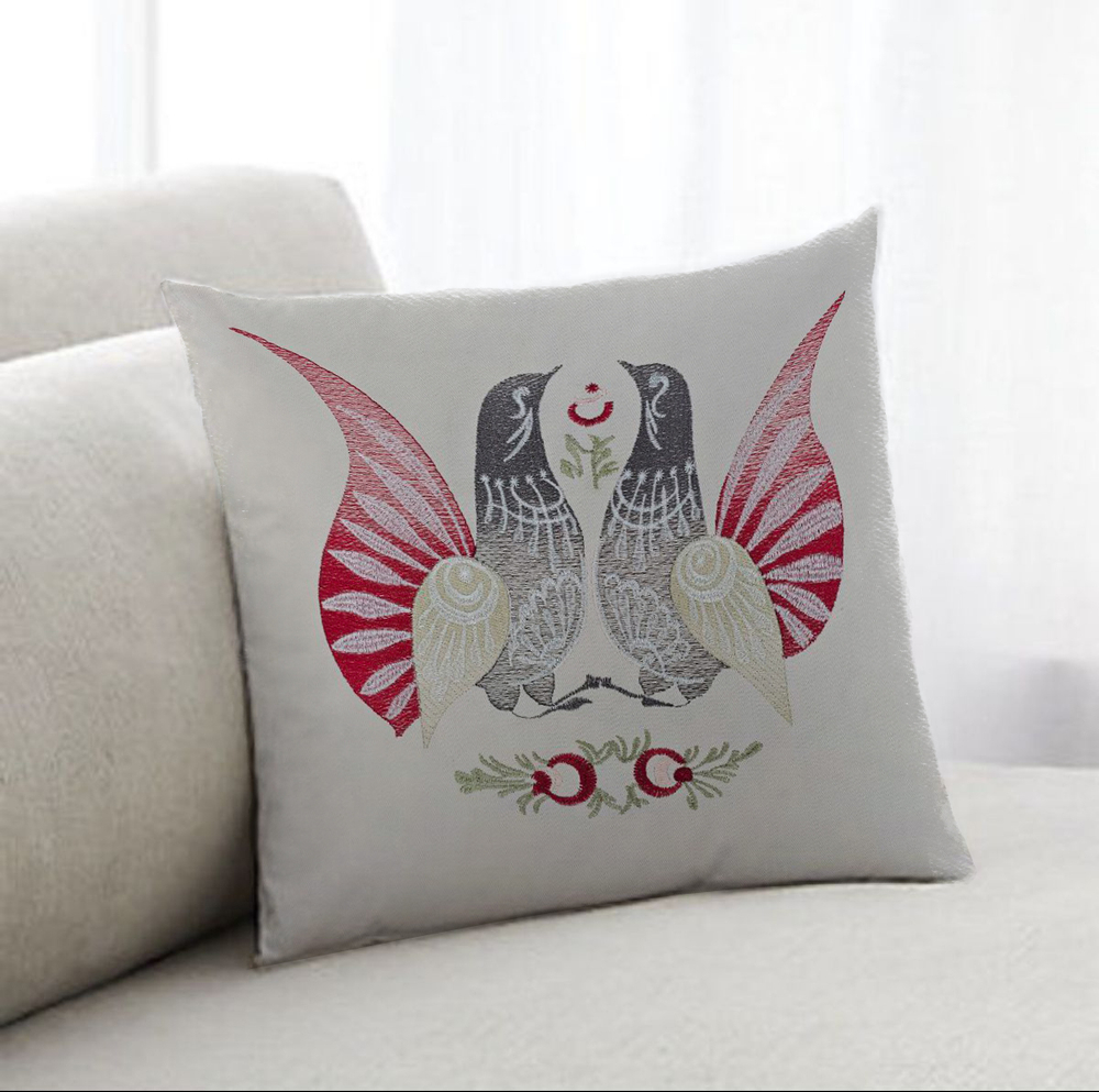 Подушка "Городецкая птица"