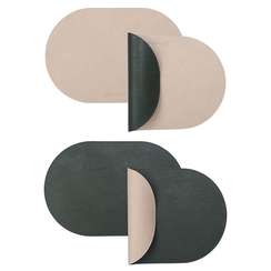 Набор из 4-х двухсторонних сервировочных салфеток pool, 30х45 см, зеленый/бежевый