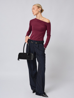 Лонгслив на одно плечо со складками