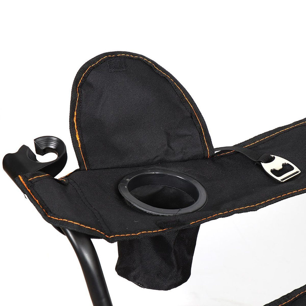 Кресло складное 62х62х90 см, черное, с подстаканником, 120 кг, Green Days, YTBC146