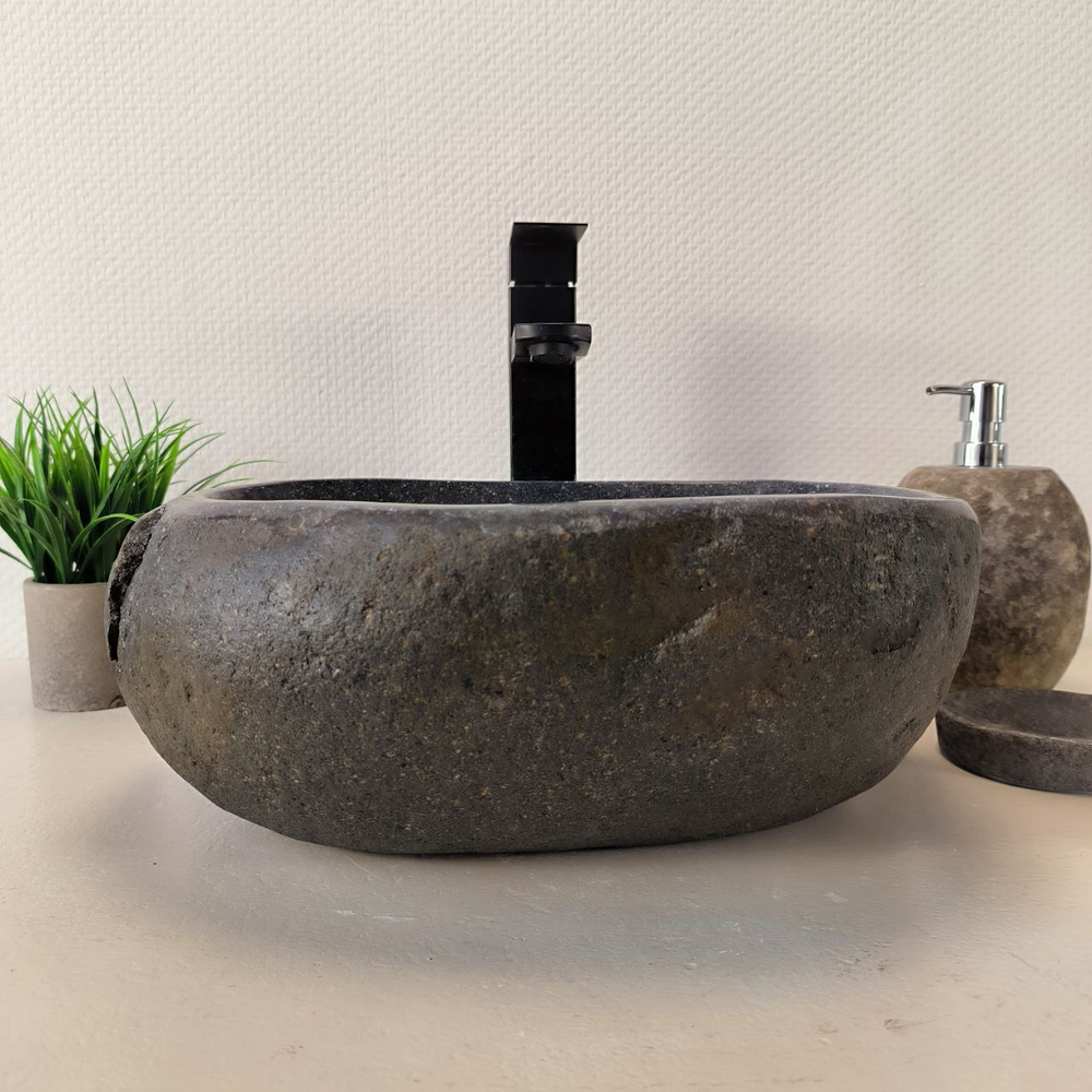 Раковина из речного камня RS-66022 39х32х15 из натурального камня