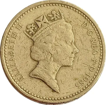 1 фунт 1985 Великобритания, Лук-порей