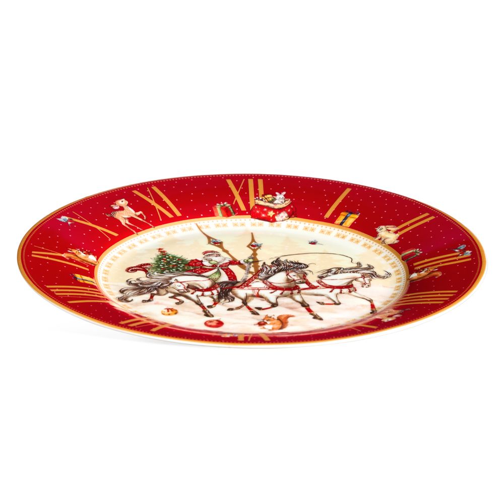 ТАРЕЛКА ОБЕДЕННАЯ LEFARD "ЧАСЫ" 20,5 СМ КРАСНАЯ (КОР=18ШТ.)