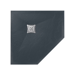 Душевой поддон трапеция RGW ST/T-G Графит (1000x1000)