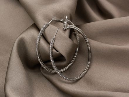 Серьги-Кольца со стразами 53мм