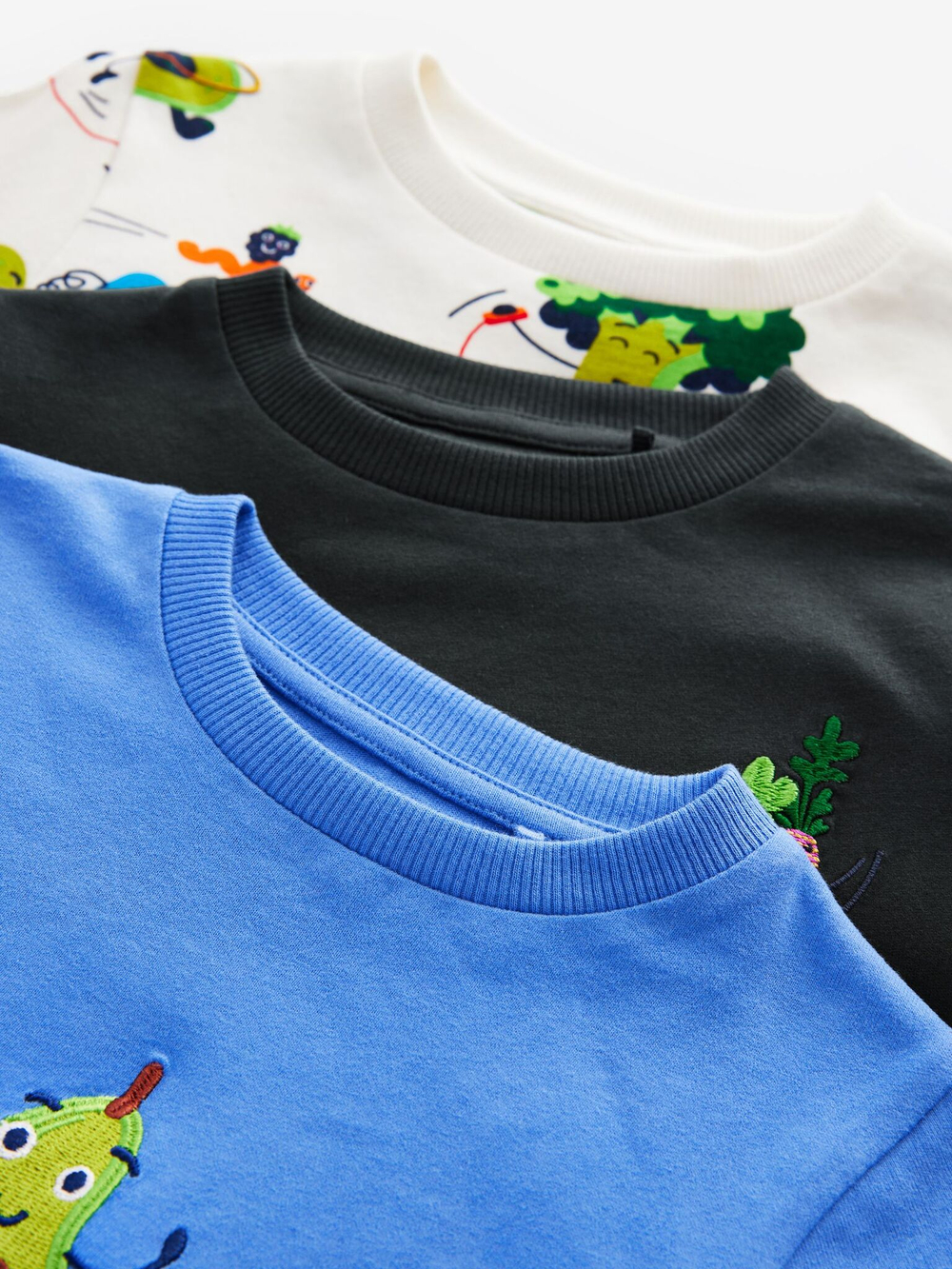 Лонгслив для мальчика Next N22-067, 3 шт., Черный, Молочный, Синий