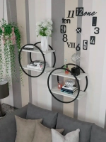 Набор полок круглых настенных черно-белых  - ЧБ