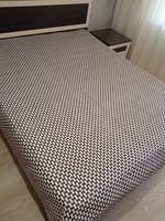 Покрывало жаккардовое двухстороннее Нежность 299-23 коричневый,белый евро (240х200)