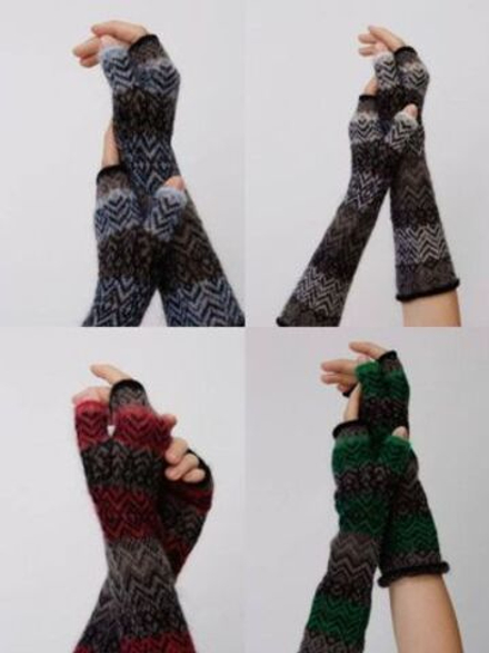 Митенки  М204-02/03/07 экрю/серый/черный