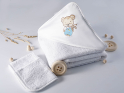 Набор полотенец для новорожденных 120х120 Claire Batiste Atelier Honey Boy с капюшоном