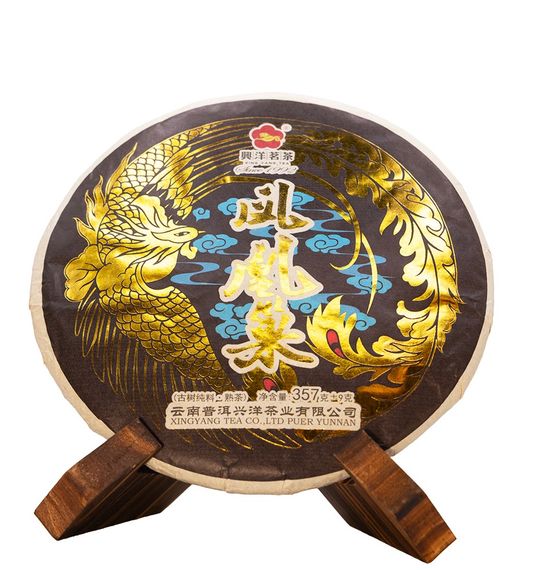 Чай Шу пуэр 2021 г. "Феникс" завода "Син Ян Ча", 357 г