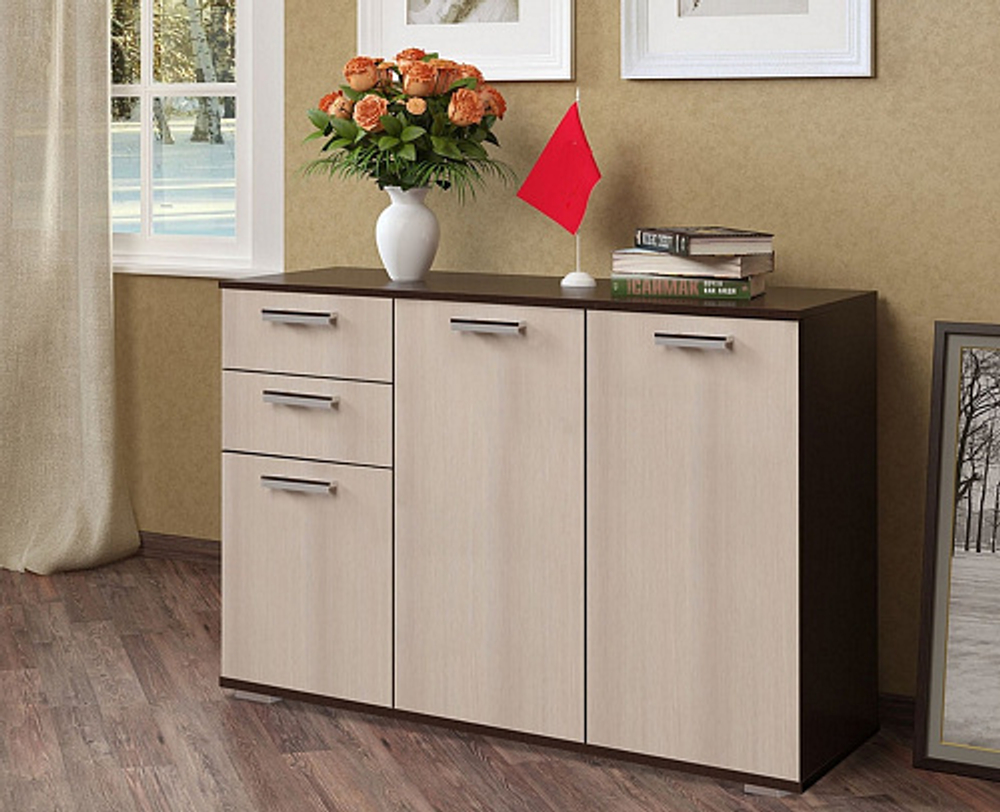 Комод длинный Стандарт 3 NEW, венге/лоредо