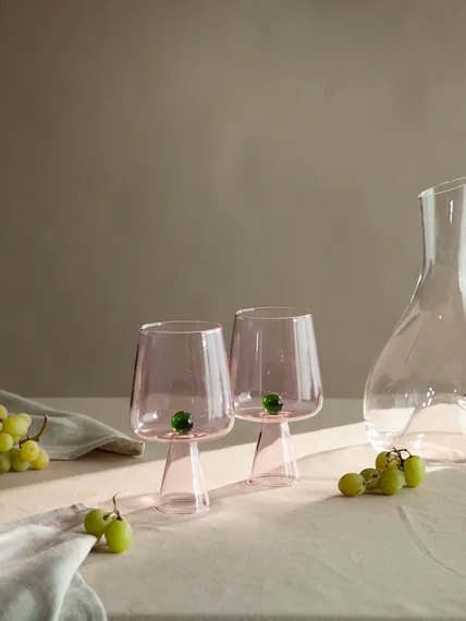 Набор бокалов для вина orb, 400 мл, розовый/зеленый, 2 шт.