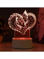 Светильник 3D ночник RISALUX «Драконы», LED RGB, от сети, 14