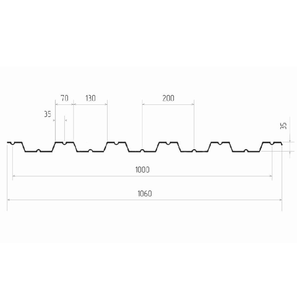 Профнастил НС35 Железный Форт Pe 0,7 мм RR32 темно-коричневый