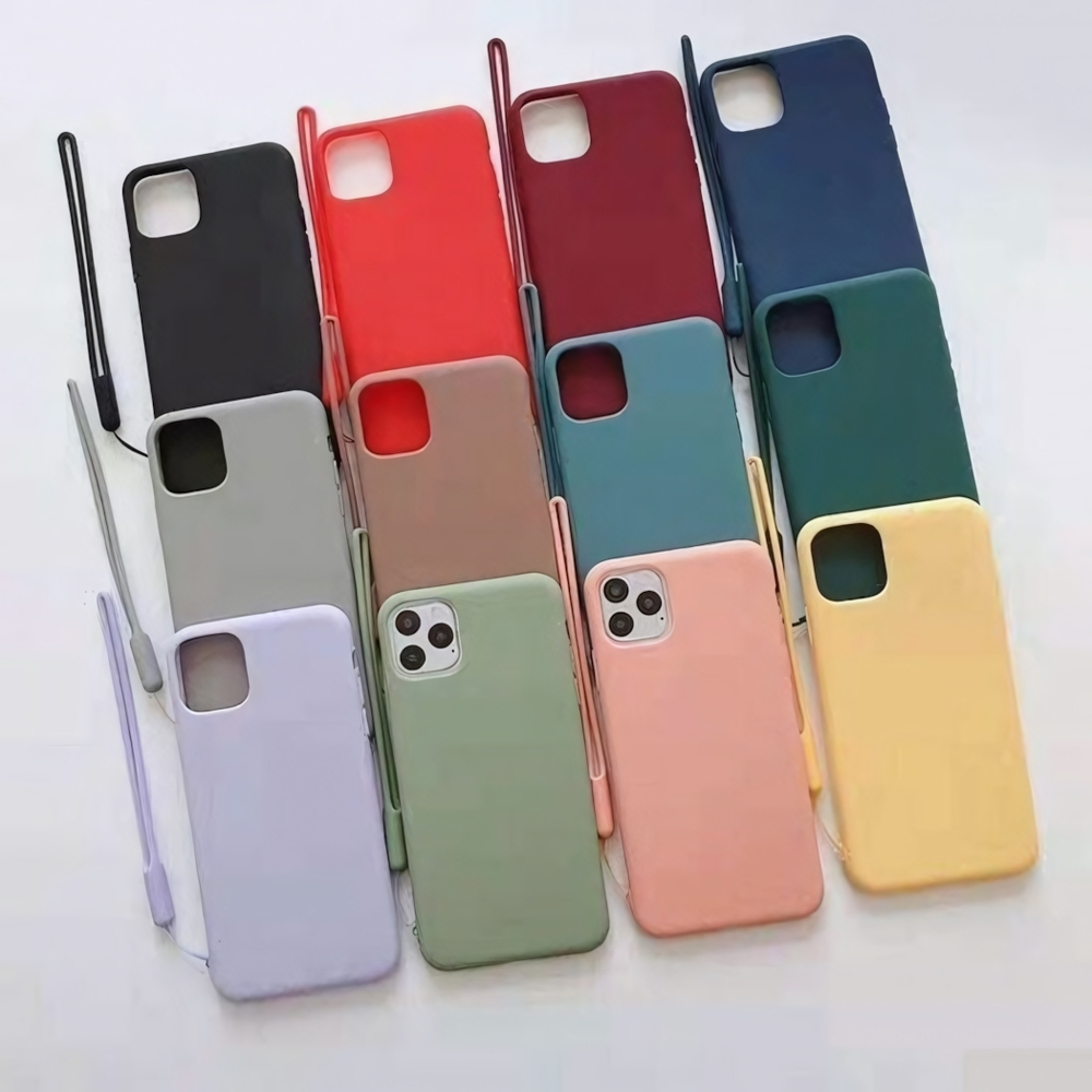 Силиконовый матовый чехол с ремешком для iPhone 11 Pro, 011397 Красный