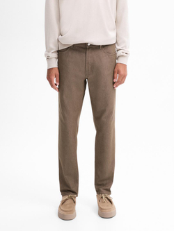 Massimo Dutti Зауженные джинсы из хлопковой джинсовой ткани, норка