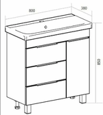 Тумба Gaula 80Н 3я 1д White