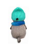 Мягкая игрушка Басик в шапке и шарфе с сердечком 19 см Ks19-250