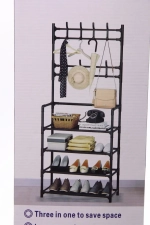 Вешалка напольная, четыре полки 154х30х60 черная