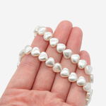 Хрустальный жемчуг в форме сердечек, белый 7,8*8,4мм