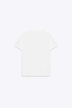 ZARA ФУТБОЛКА С НАДПИСЬЮ, БЕЛЫЙ