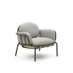 Садовое кресло Joncols серое с зеленой алюминиевой отделкой