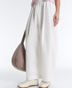 Oysho Зауженные брюки из 100% хлопка со складками, белый