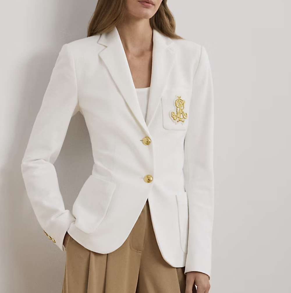 Жакет Lauren Ralph Lauren Bullion Jacquard – тёмно-синий, с вышивкой
