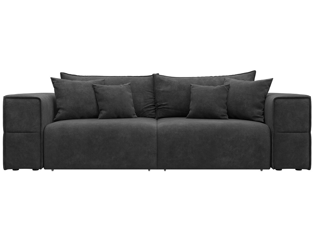 Диван прямой Лига-058 НПБ, BRUT 16 темно-серый, Велюр, 129389