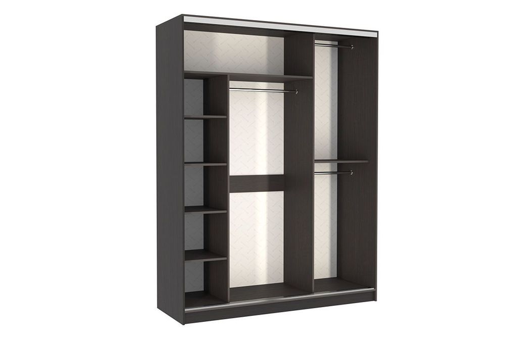 Шкаф-купе "Бассо-2 600" (венге/крем), ЛДСП 16 мм, Мебельсон