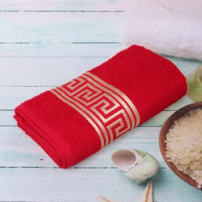 Полотенце махровое 70*130см «Greece» цвет красный 02040 плотность 450гр/м2
