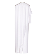 Платье макси из сатина объемное с вышивкой на плечах