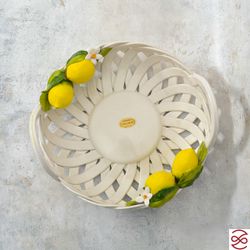 Корзина с ручками круглая Orgia Лимоны 33 см