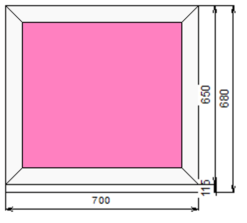 Пластиковое окно 650 х 700 ТермА Эко с глухой створкой