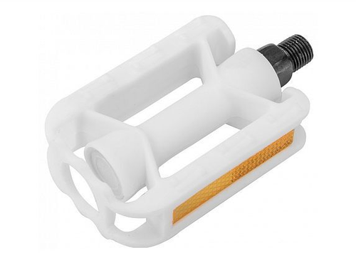 Педали (пары) мод. XL-301- 1/2" детские, со световозвращ., пластик, белые, для Wind 14"-1 арт.360148 (10216170/280318/0028746, Китай)