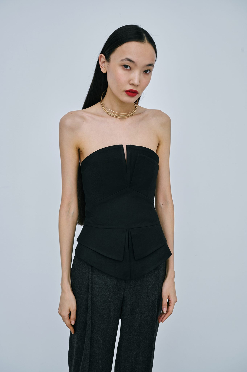 Корсетный топ с баской