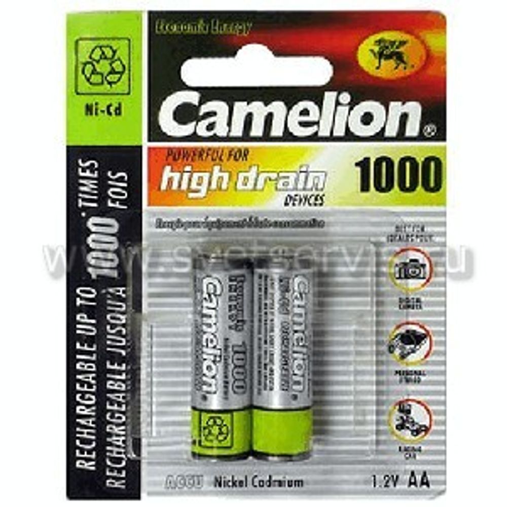 Аккумулятор Camelion AA - 1000mAh Ni-Cd BL*2 (Размер R6)