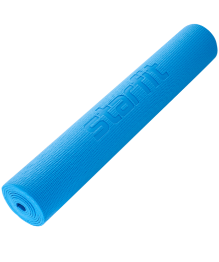 Коврик для йоги и фитнеса FM-104, PVC, 183x61x0,4 см, синий