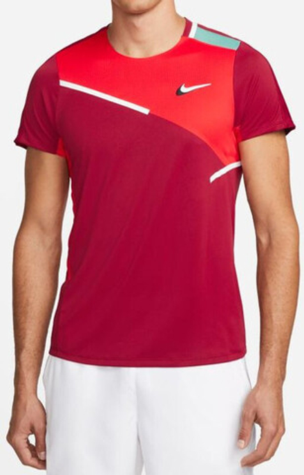 Мужская теннисная футболка Nike Court Dri-Fit Slam Top M - pomegranate/habanero red/washed teal/white