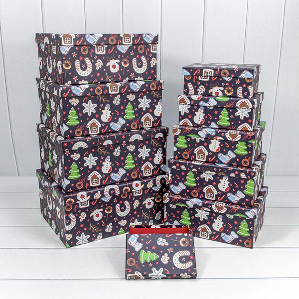 
          Коробка 34 х 26 х 15.3 см Набор 10 шт "Новый год" (Черный)