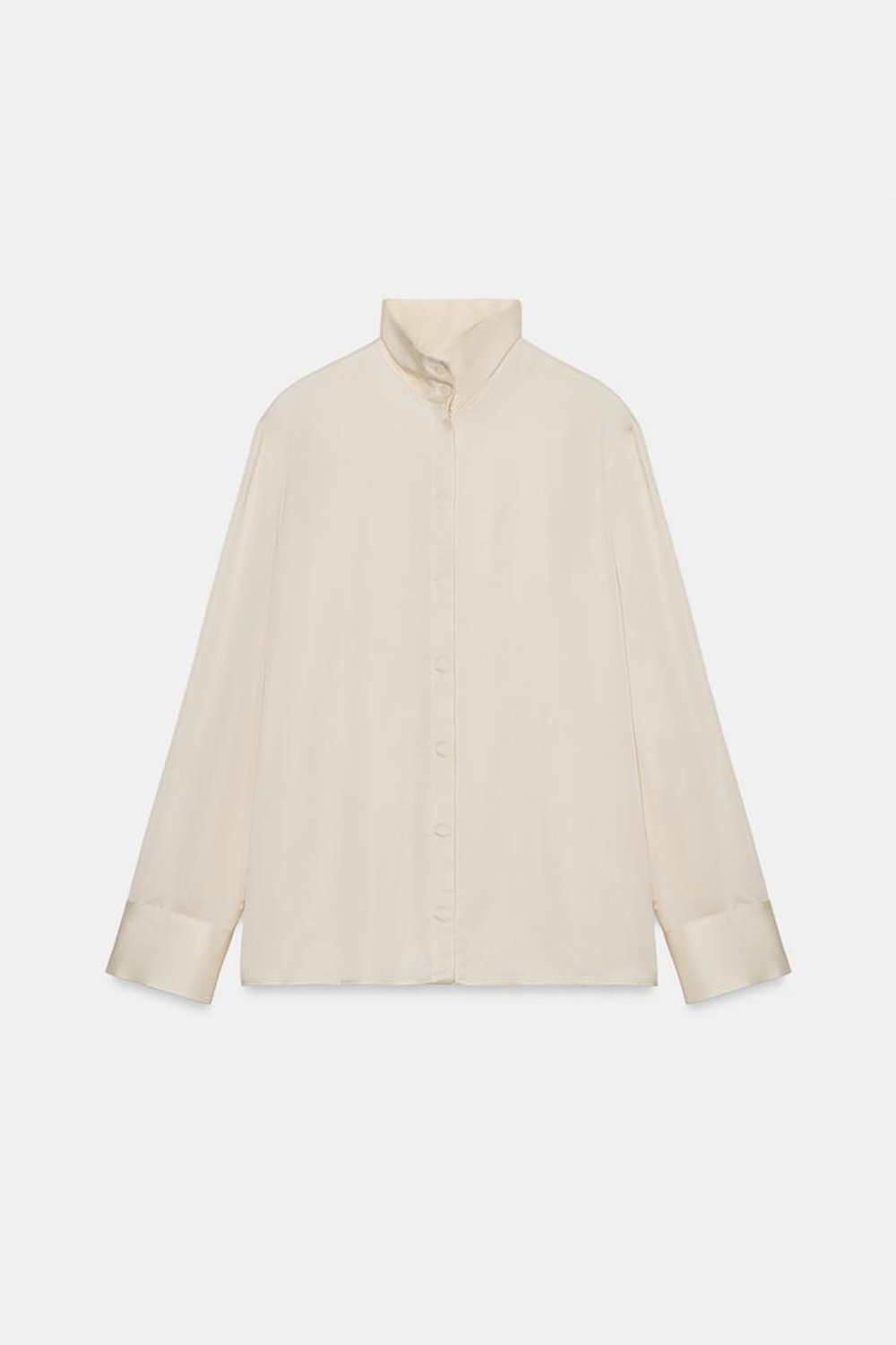 ZARA СВОБОДНАЯ РУБАШКА ИЗ АТЛАСА — ZW COLLECTION, ЭКРЮ