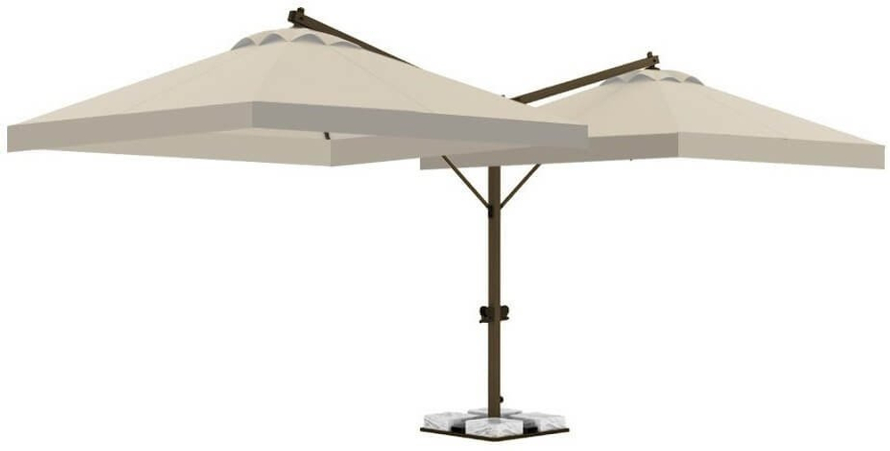 Зонт профессиональный двухкупольный 6х3 м Theumbrela Semsiye Evi Double Banana T, бежевый