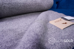 Одеяло тканое из шерсти мериноса LUX (овечья шерсть) ERDENET 150x200 см. - серое