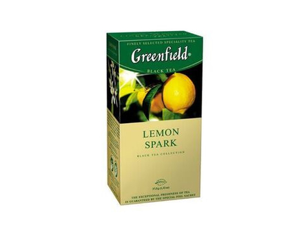 Greenfield чай черный с лимоном Lemon Spark, 25 пакетиков