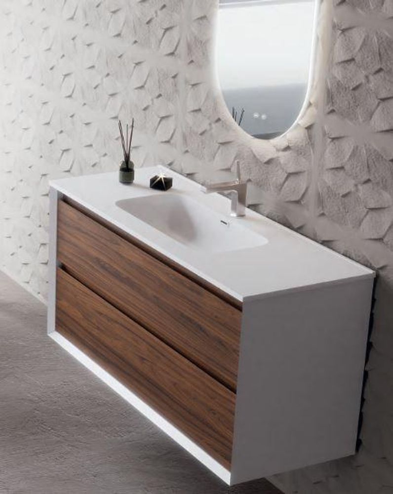 Тумба под раковину COOL с 2 выдвижными ящиками 80х45х54 CL.080.WNOGAL белый/орех