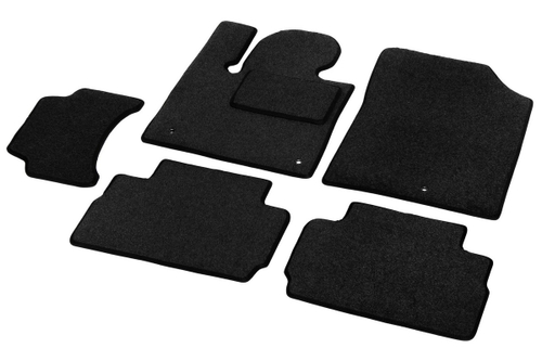 Коврики текстильные в салон автомобиля AutoFlex Business для Hyundai Santa Fe IV поколение рестайлинг (5 мест) 2021-н.в., графит, 5 частей, 5230403