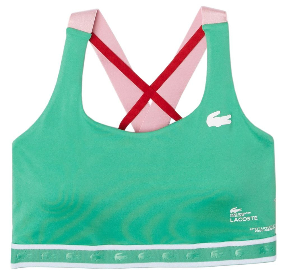 ТОП теннисный Lacoste SPORT Criss-Crossing Straps Sports Bra - зеленый