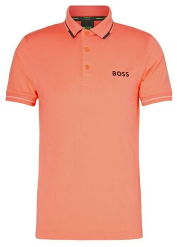 Мужское теннисное поло BOSS Paul Pro Slim Fit - Оранжевый