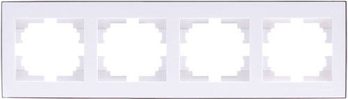 RAIN 703 0225 149 Рамка 4-ая горизонтальная  б.вст.белая с бок.вст.хром